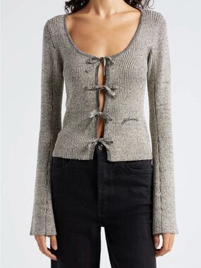 Ganni Tie Front Cardigan